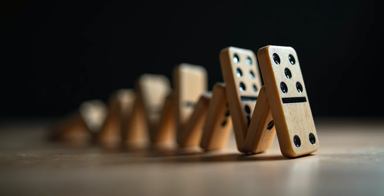 Illustration métaphorique montrant l'effet cascade des coûts de non-qualité dans l'entreprise