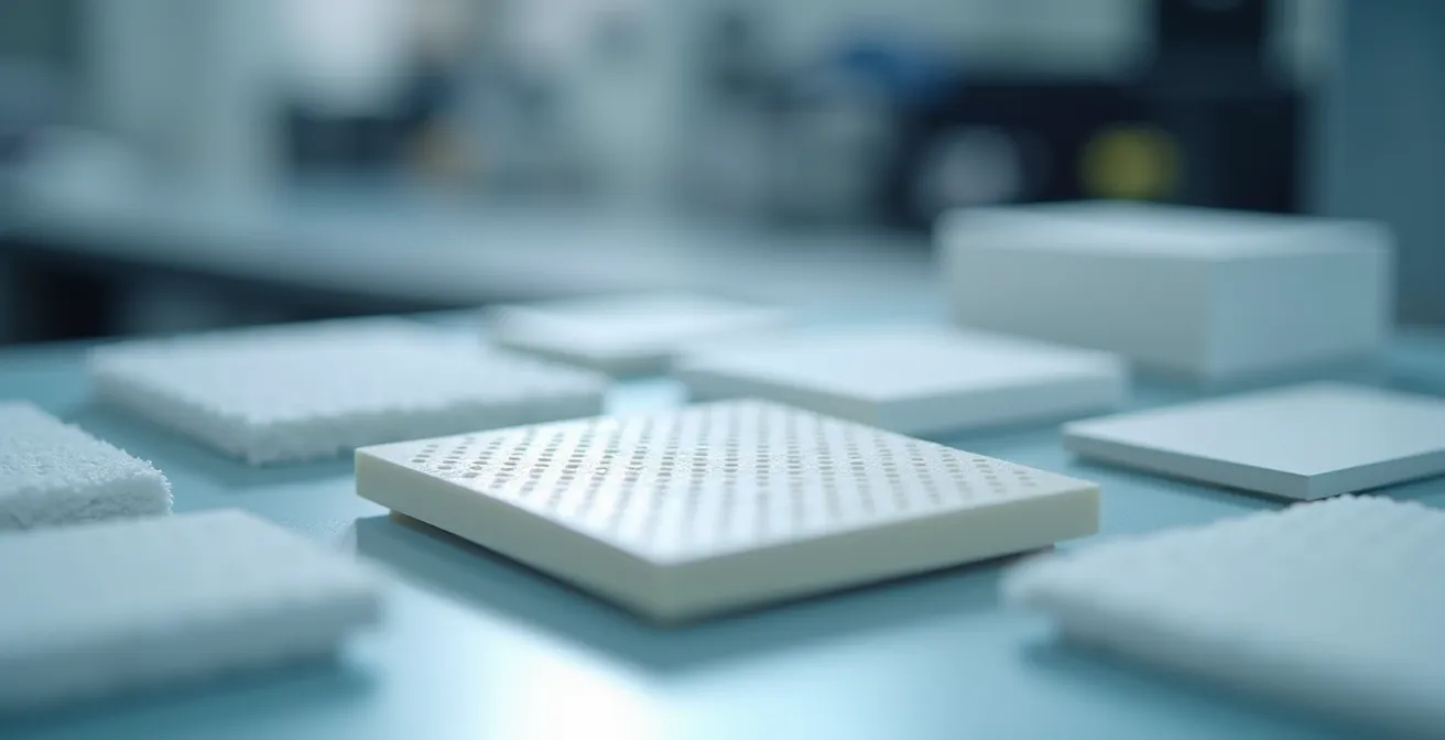 Gros plan macro sur des prototypes de produits innovants en phase de développement dans un environnement de laboratoire moderne