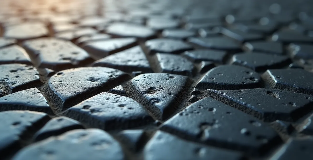 Détail macro de matériaux minimalistes et surfaces texturées symbolisant l'efficience